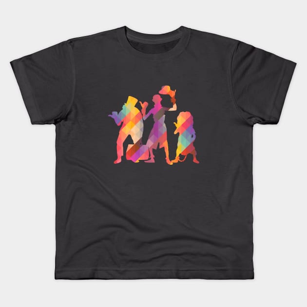 Hitchhiking Ghosts Silhouette Geometric Kids T-Shirt by FandomTrading